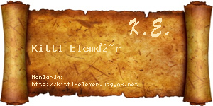 Kittl Elemér névjegykártya